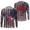 Wahoo Fishing American Flag Hooked on Freedom Sun / customize name long sleeves shirts personalized Patriotic fishing apparel gift for Fishing lovers – IPH1980