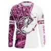 Pink Camo fishing tattoo customize name long sleeves personalized gift