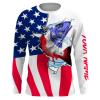 Redfish Puppy Drum Fishing American Flag Patriotic Fishing Custom Name 3D Tournament Fishing Shirts Nqs2578