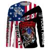 Largemouth Bass Fishing American Flag Long Sleeve Fishing Shirts Custom Fishing Apparel – IPHW724