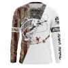 Carp Fishing American Usa Flag Camo Custom Name Shirt, Performance Fishing Long Sleeves Fsd2566