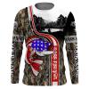 Largemouth Bass fishing camo American flag Long Sleeve fishing shirt Custom name fishing gift NQS1769