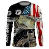Largemouth Bass Fishing Camo Customize Name American flag quick dry Fishing Shirts NQS1719