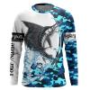 Sailfish fishing sea blue camo Customize name tournament long sleeves fishing shirts NQS1569