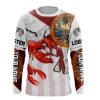 FL Lobster Florida Flag customize name long sleeves, Long sleeve hooded personalized gift for Fishing lovers – IPH1680