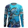 Custom Tuna Saltwater Fishing Shirts Blue camo Shirts Sun shirts – personalized Long sleeves fishing apparel gift for Fishing lovers – IPHW67