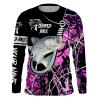 Striped Bass Fishing pink muddy camo Custom Long Sleeve Fishing Shirts for muddy girl – IPHW992