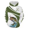 Largemouth Bass Fishing Fish On Green Quick Dry Customize Name Hoodie, Sweatshirt Fishing Shirts For Men, Women Nqs2323