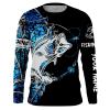 Largemouth Bass Fishing tattoo blue muddy camo black Customize Name long sleeves fishing shirts NQS1904