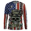 Fish reaper American flag master baiter Long Sleeve fishing shirt Custom name fishing gift NQS1775