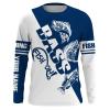 Largemouth Bass Fishing Fish On Blue And White Customized Name Shirts, Fishing Clothing Nqs2401
