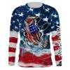 US Largemouth Bass Fishing American Flag Sun / customize name long sleeves shirts personalized Patriotic fishing apparel gift for Fishing lovers – IPH1991