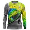 Mahi mahi ( Dorado) green scale personalized fishing shirts saltwater custom name fishing apparel NQS1411