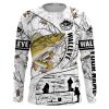 Ice Fishing Walleye Winter Camo Ice Fishing Clothing Custom Name Performance Fishing Shirt, Gift For Fisherman Nqs2590