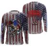 Largemouth Bass Fishing American Flag Hooked on Freedom customize name long sleeves shirts personalized Patriotic fishing apparel gift for Fishing lovers – IPH1915