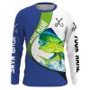 Mahi Mahi Fishing Blue Fish On Quick Dry Customize Name Long Sleeves Fishing Shirts For Men, Women Nqs2322