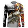 Northern Pike fishing Wildfire camo Customize name long sleeves personalized gift for Adult and kid – NQS846