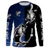 Bass fishing tattoo blue shirt Customize name long sleeves fishing shirts NQS1462