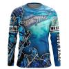 Custom Wahoo Saltwater Fishing Shirts Blue camo Shirts Sun shirts – personalized Long sleeves fishing apparel gift for Fishing lovers – IPHW70