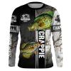 Ice Fishing For Crappie Winter Camo Crappie Ice Fishing Clothing Custom Name Performance Fishing Shirt Nqs2596
