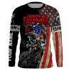 US Largemouth Bass Fishing tattoo American Flag Hooked on Freedom Sun / customize name long sleeves shirts – vintage personalized fishing apparel gift for adults and kids – IPH2035