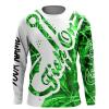 Fish On Green Camo Customize Name Long Sleeve Fishing Shirts Fishing Gift For Men, Women, Kid Nqs2336