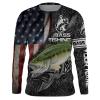 Largemouth Bass fishing american flag fishing shirts for men Performance Long Sleeve Customize name personalized shirt for men, women and Kid – NQS1085