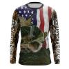 Largemouth Bass Fishing American Flag customize name long sleeves shirt personalized gift for Fishing lovers – NQS689