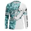 Bass Fishing Blue Smoke 3D Custom Name Shirts For Fisherman Personalized Fishing Gifts FSD2038