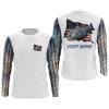 US Striped Bass Fishing apparel fish scale American Flag Sun / customize name long sleeves shirts personalized Patriotic fishing clothing gift for adults and kids – IPH2058