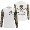 Kayak Fishing apparel camo skull Sun / customize name long sleeves shirts personalized fishing clothing gift for adults and kids – IPH2087