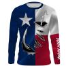 Custom Texas Flag Texas Fishing 3D Fish Hook Long Sleeve personalized fishing apparel gift – IPHW435