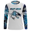 Fishing Fish skull blue muddy camo customize name long sleeves shirts personalized fishing apparel gift for Fishing lovers – IPH1943