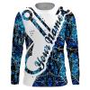 Blue muddy camo fish hook Fishing camo Customize Name long sleeves fishing shirts NQS1808