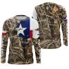 Custom Texas Flag Long Sleeve Fishing Shirts, Lake Camo Fishing Apparel FEB21 – IPHW635
