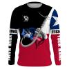 Texas Bass Fishing Shirts For Men Tx Fish Hook Performance Long Sleeve Quick Dry Customize Name Nqs2439