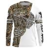 Bow Fishing Bow Reaper Camo Fishing Tattoo Long Sleeve Customized Name Fishing Shirts, Fishing Gift Nqs2568