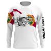 Florida Fishing Fl Map With Flag Crappie Custom Name Shirt, Performance Fishing Long Sleeve Fsd2514