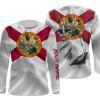Florida Flag Fish Hook Custom Long Sleeve performance Fishing Shirts – IPHW482