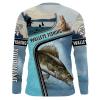Ice fishing walleye winter camo fishing shirts for men Performance Long Sleeve Customize name NQS1821