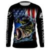 Personalized Largemouth Bass Fishing legend American Flag Long sleeve performance Fishing Shirts Patriotic Fishing gifts For legendary fisherman – NQS1382